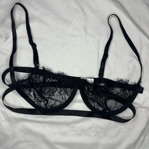 Fashion Nova Black Sheer Lace Underwire Bralette
